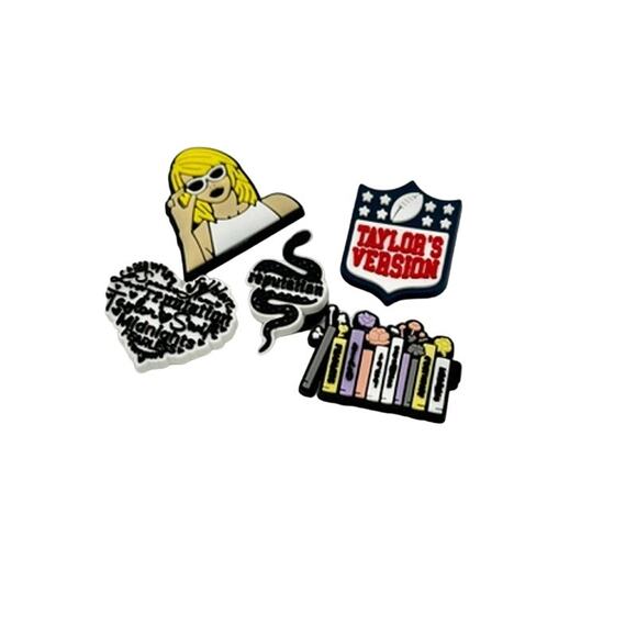 5 Pack of Swiftie Inspired Taylor Bag/Shoe Charms*Crocs and others - Picture 1 of 3